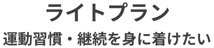 ライトプラン 無理なく継続したい方へ